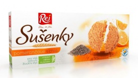 REJ Grahamové pomerančové sušenky s chia semínky 6 x 20 g