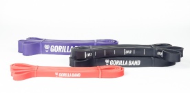 GORILLA Power Band - posilovací guma Set č.1 (odpor 53kg) - červenou, černá, fialová