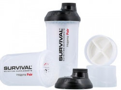 Survival Šejkr transparentní se zásobníky 600 ml + 200 ml + 150 ml