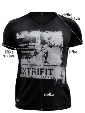 Extrifit Tričko černé LOGO šedé