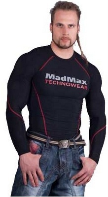 Mad Max MSW902 Kompresní tričko s dlouhým rukávem černo/červené VÝPRODEJ
