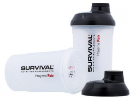 Survival Šejkr transparentní 600 ml - bílo/černý