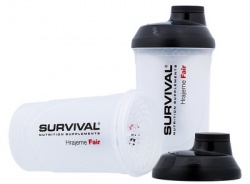 Survival Šejkr transparentní 600 ml - bílo/černý