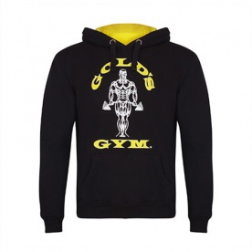 Gold's Gym pánská mikina černá se žlutým logem