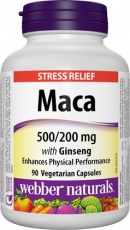 Webber Naturals Maca + ženšen 500/200mg 90 kapslí