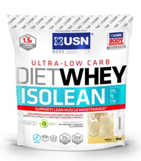 USN Diet Whey Isolean 1000 g - jahodový cheesecake VÝPRODEJ