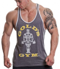 Gold's Gym pánské tílko šedé s bílými lemy