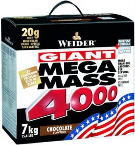 Weider Giant Mega Mass 4000 7kg - bílá čoko s pralinkou VÝPRODEJ (POŠK.OBAL)