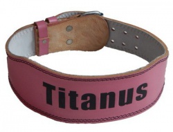 Titánus fitness opasek kožený dámský růžový
