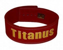 Titánus fitness opasek s pákovou přezkou 10/8 červený