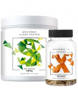 Brainmax Sleep Faster 480g + Adaptogenic Hegemony 1.5 60 kapslí VÝHODNÝ BALÍČEK