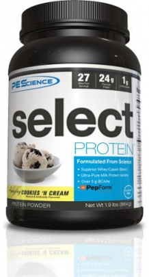 PEScience Select Protein 837g US verze - Chocolate Mint Cookie PROŠLÉ DMT 10.2021