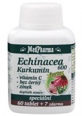 MedPharma Echinacea 600 Forte + kurkumin + vit. C + bez černý + zinek 67 tablet