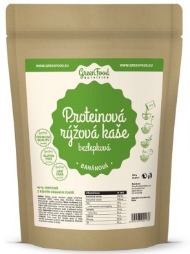 GreenFood Rýžová proteinová kaše bez lepku a laktózy 500g - kakaová VÝPRODEJ(POŠK.OBAL)