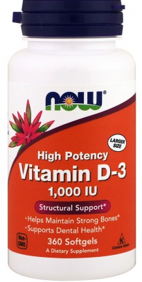 Now Foods Vitamin D3 1000 IU 180 kapslí