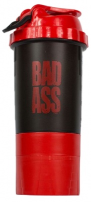 Bad Ass Smart Šejkr 500 ml se zásobníky - černo/červený