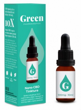 Green Pharmaceutics CBD Nano Tinktura 100mg 10ml VÝPRODEJ 21.11.2021