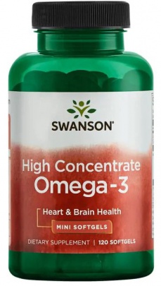 Swanson High Concentrate Omega 3 120 kapslí