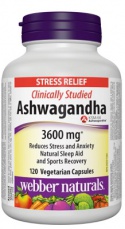 Webber Naturals Ashwagandha 3600mg 120 kapslí