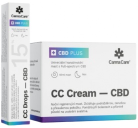 CannaCare Kapky CC Drops s CBD 15% + Noční konopná mast CC Cream s CBD 60ml