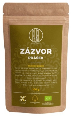 BrainMax Pure Zázvor BIO prášek 100 g