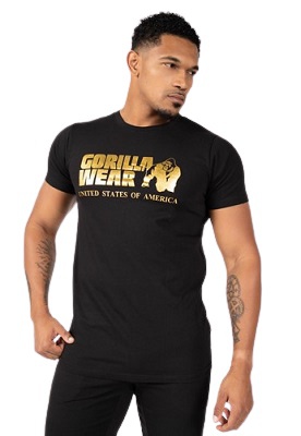 Gorilla Wear Pánské tričko s krátkým rukávem Classic T-shirt Black/Gold