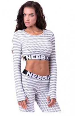 Nebbia Boho Style 3D Pattern Crop Top 660 light grey - S