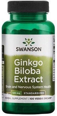 Swanson Ginkgo Biloba Extract 120 mg 100 kapslí