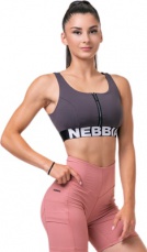 Nebbia Smart Zip sportovní podprsenka 578 marron