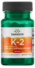 Swanson Vitamín K2 Natural 100 mcq 30 kapslí