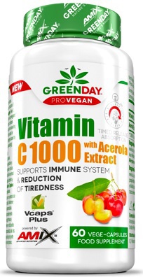 Amix GreenDay ProVEGAN Vitamin C 1000 mg s Acerolou 60 kapslí