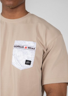 Gorilla Wear Pánské oversized tričko Dover béžové
