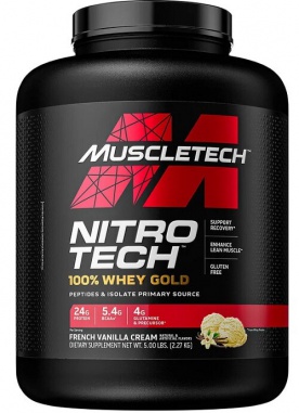 MuscleTech Nitro-Tech 100% Whey Gold + Šejkr 700 ml ZDARMA