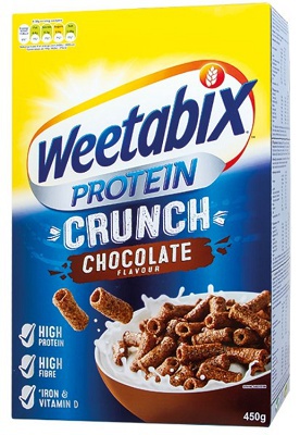 Weetabix Protein Crunch Chocolate 450 g cereálie čokoládové VÝPRODEJ 14.6.2022