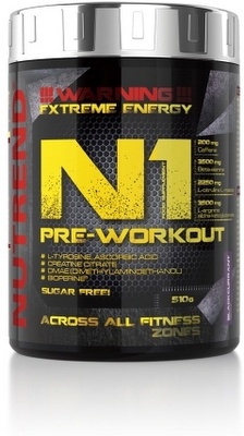 Nutrend N1 PRE-WORKOUT 510 g - červený pomeranč PROŠLÉ DMT 22.12.2021