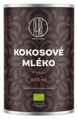 BrainMax Pure Kokosové mléko 17% tuku, BIO 400 ml