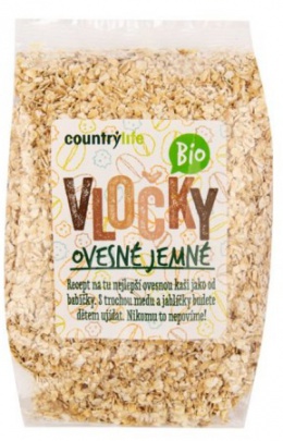 Country Life Vločky ovesné jemné BIO 500 g