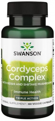 Swanson Cordyceps Complex with Reishi and Shiitake Mushrooms 60 kapslí VÝPRODEJ