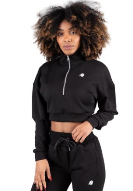 Gorilla Wear Dámská Ocala crop top mikina se zipsem černá