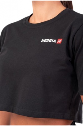 Nebbia Minimalist Logo Nebbia Crop Top 600 černý