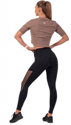 Nebbia Minimalist Logo Nebbia Crop Top 600 hnědý