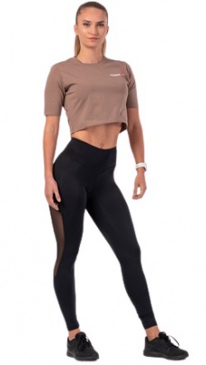 Nebbia Minimalist Logo Nebbia Crop Top 600 hnědý