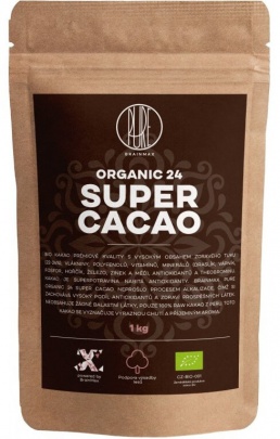 BrainMax Pure Organic 24 Super Cacao 1000 g VÝPRODEJ (POŠK. OBAL)