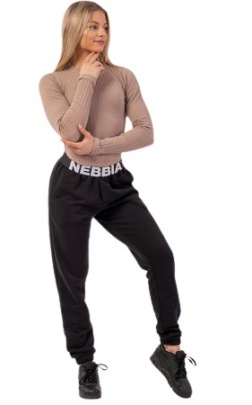 Nebbia Tepláky Iconic s elastickým pasem 408 černá