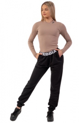 Nebbia Tepláky Iconic s elastickým pasem 408 černá