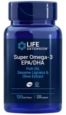Life Extension Super Omega-3 EPA/DHA, Sesame Lignans & Olive Extract 120 kapslí