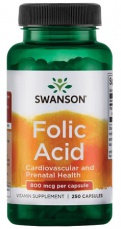 Swanson Folic Acid 800 mcg 250 kapslí
