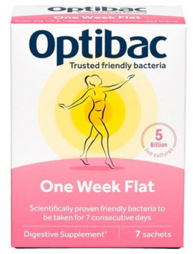 Optibac One Week Flat (Probiotika při nadýmání a PMS) 7 x 1,5 g sáček