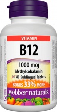 Webber Naturals Vitamin B12 1000 mcg 80 tablet