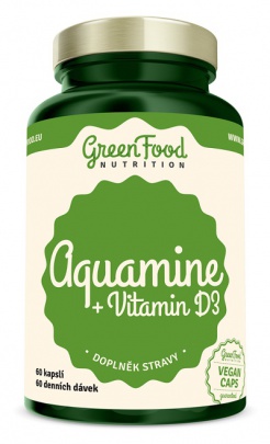 GreenFood Aquamin + Vitamin D3 60 kapslí PROŠLÉ DMT 2.6.2022